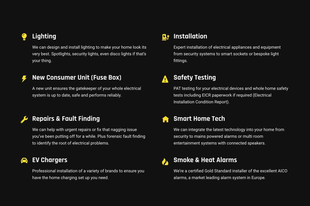 Screenshot of Peregrine Electrical website built by South Pier Web Design - peregrinservices.co.uk